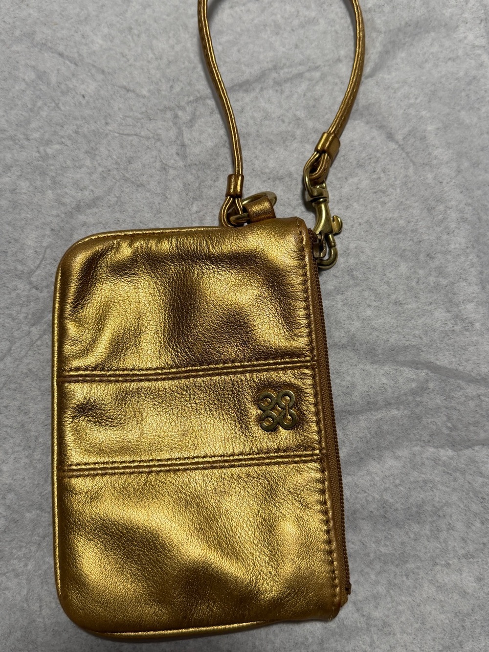 Coach Metallic Gold Leather Wristlet Clutch